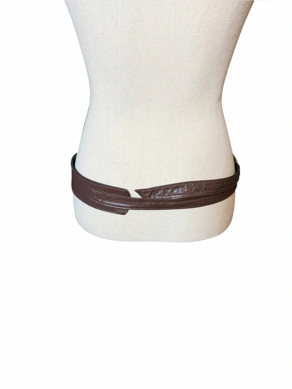 R.J. Graziano Vintage Brass Plate & Leather Statement Belt